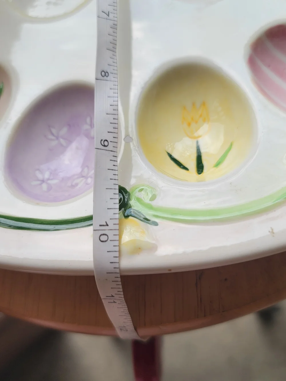 Vintage Hand-Painted Easter Egg Salt & Pepper Shakers on Pastel Egg Tray